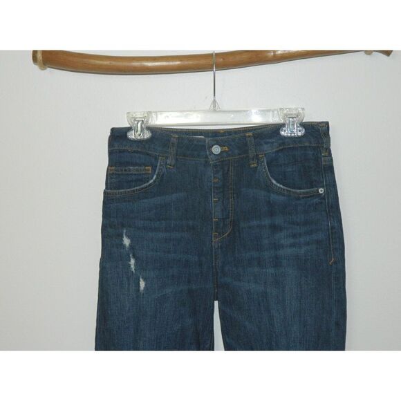 Pilcro Anthropologie Jeans Size 26 The Bow Boyfriend Distressed Dark Wash - Picture 5 of 12